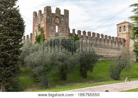 Scaligeri Castle in Lazise at Lake Garda Italy