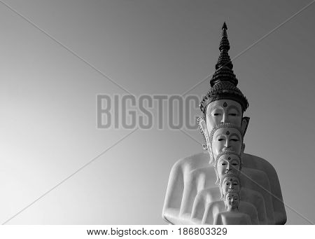 Buddha Statues Public Temple at Phetchabun in Thailand 