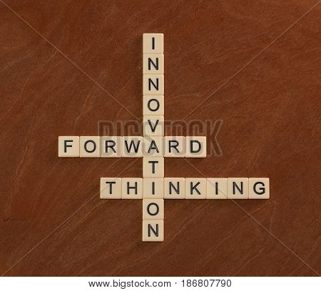 Crossword Puzzle With Words Innovation, Forward, Thinking. Innovate Concept.
