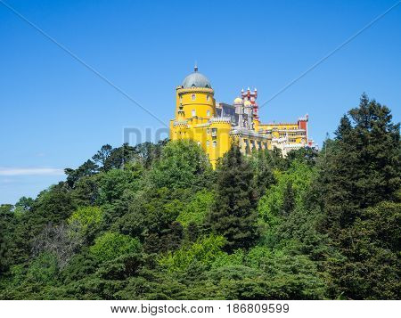 Palace of Pena, Sintra beautiful castle in Portugal.
