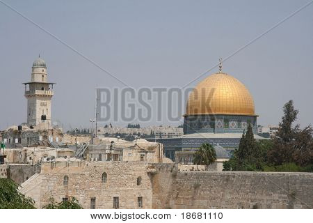 La cupola della roccia a Sunrise, Jerusalem