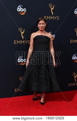 LOS ANGELES - SEP 18:  Maura Tierney at the 2016 Primetime Emmy Awards - Arrivals at the Microsoft Theater on September 18, 2016 in Los Angeles, CA