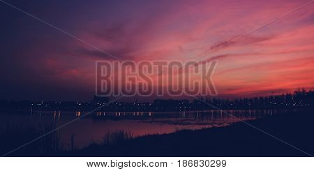 Beautiful cloudscape sunset evening dawn