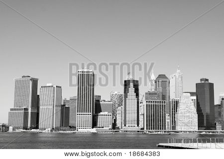 Skyline von Manhattan, New York City zu senken