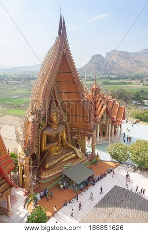 Thai temple Wat thum sua in Kanjanaburi Thailand.