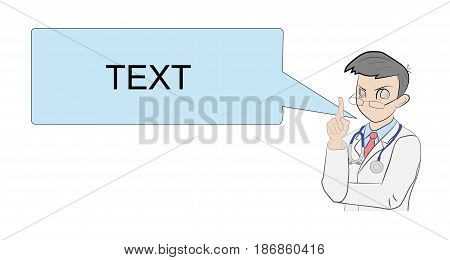 The doctor says. The concept of dialogue between the doctor and the patient. vector illustration.