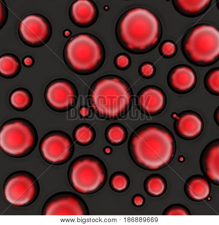 Abstract background of small rings in red colors. 3d rendering