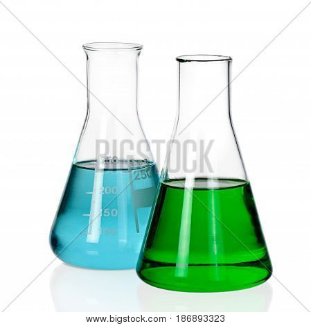 Chemical beakers flasks science chemistry conical flask laboratory