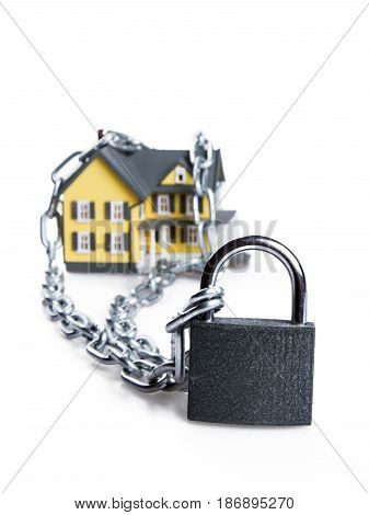 Padlock real estate credit house lease loan mortgage lending