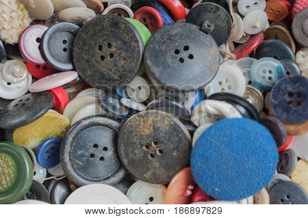 Buttons in tin cans found in an antique store