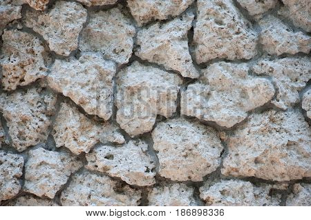 Detail of the texture of a rock wall