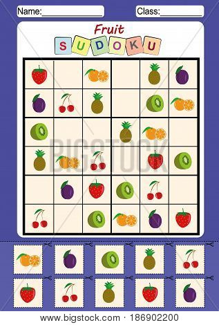 picture sudoku for kids Cut and paste fine motor activity worksheet
