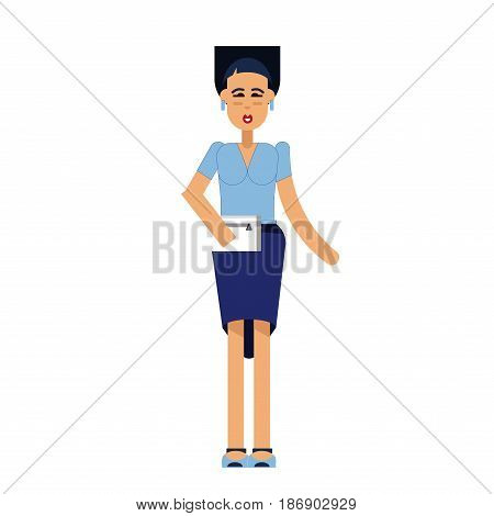 Vector detailed character people, character young women or sudent, woman in casual clothing style. Business women, character creative woman, people lifestyle isolated on white background