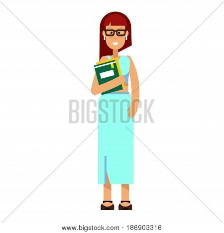 Vector detailed character people, character young women or sudent, woman in casual clothing style. Business women, character creative woman, people lifestyle isolated on white background