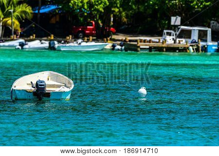 Small craft at anchor in Jost Van Dyke, BVI