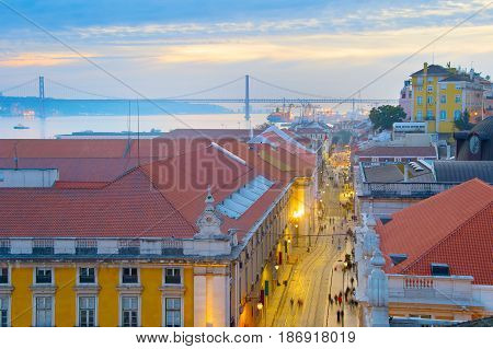 Lisbon At Dusk, Portugal