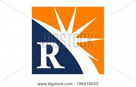 This image describe about Star Swoosh Letter R
