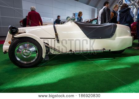 STUTTGART GERMANY - MARCH 03 2017: A British kit car Lomax 223 based on the mechanical components of the Citroen 2CV. Europe's greatest classic car exhibition 