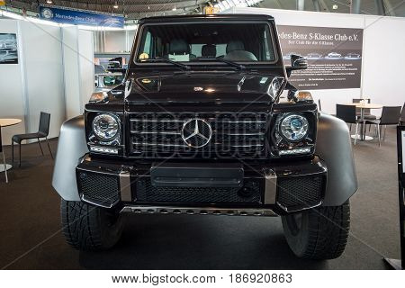 STUTTGART GERMANY - MARCH 03 2017: Off-road car Mercedes-Benz G500 4x4 2. Europe's greatest classic car exhibition "RETRO CLASSICS"