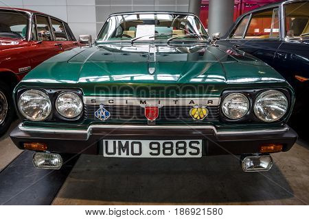 STUTTGART GERMANY - MARCH 03 2017: Sports car Reliant Scimitar GTE SE6A 1978. Europe's greatest classic car exhibition 