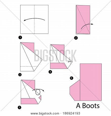 step by step instructions how to make origami a boot.