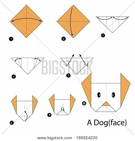 step by step instructions how to make origami a Dog.