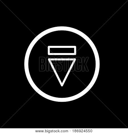 eject button icon. simple outline reject button vector icon. on black background. eps 10