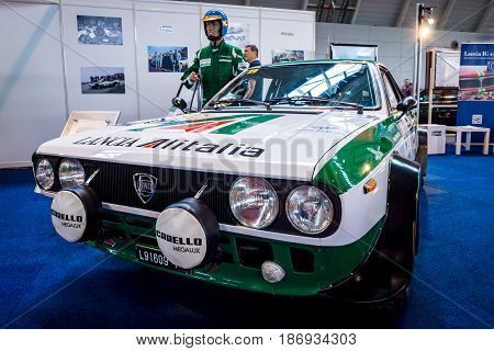 STUTTGART GERMANY - MARCH 03 2017: Sports and rally car Lancia Beta Coupe The 1800 Rally Group 4 (Type 828) 1975. Europe's greatest classic car exhibition 