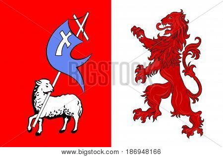 Flag of Auch is a commune and capital of the Gers department in region of Occitanie southwestern France