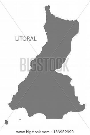 Litoral Equatorial Guinea Map Grey Illustration Silhouette