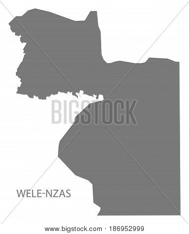 Wele-nzas Equatorial Guinea Map Grey Illustration Silhouette