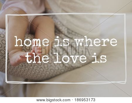 Family parentage home love together word