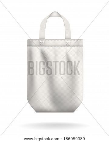 white fabric bag isolated on white background
