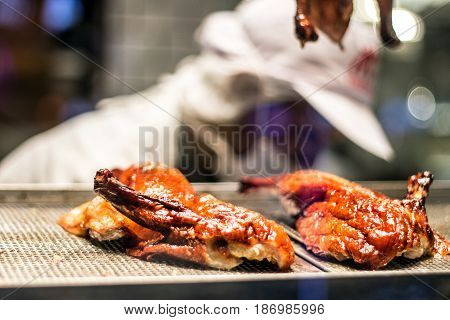 Red Duck On Shelf For Serve