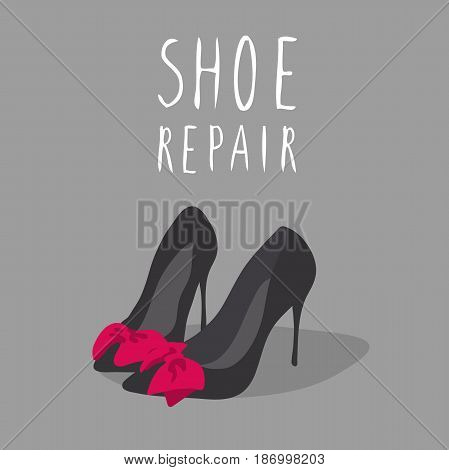 Shoe repair. Cartoon shoe vector isolated. Bootmaker