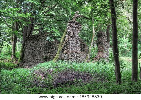 Old ruins of the church Saint Apollonia - built around 1670 Czech republic