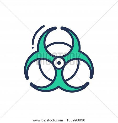 Biohazard Sign - modern vector single line icon. An image of a chemical logo that represent danger to biological life. Representation of warning, toxicity, problem of today.