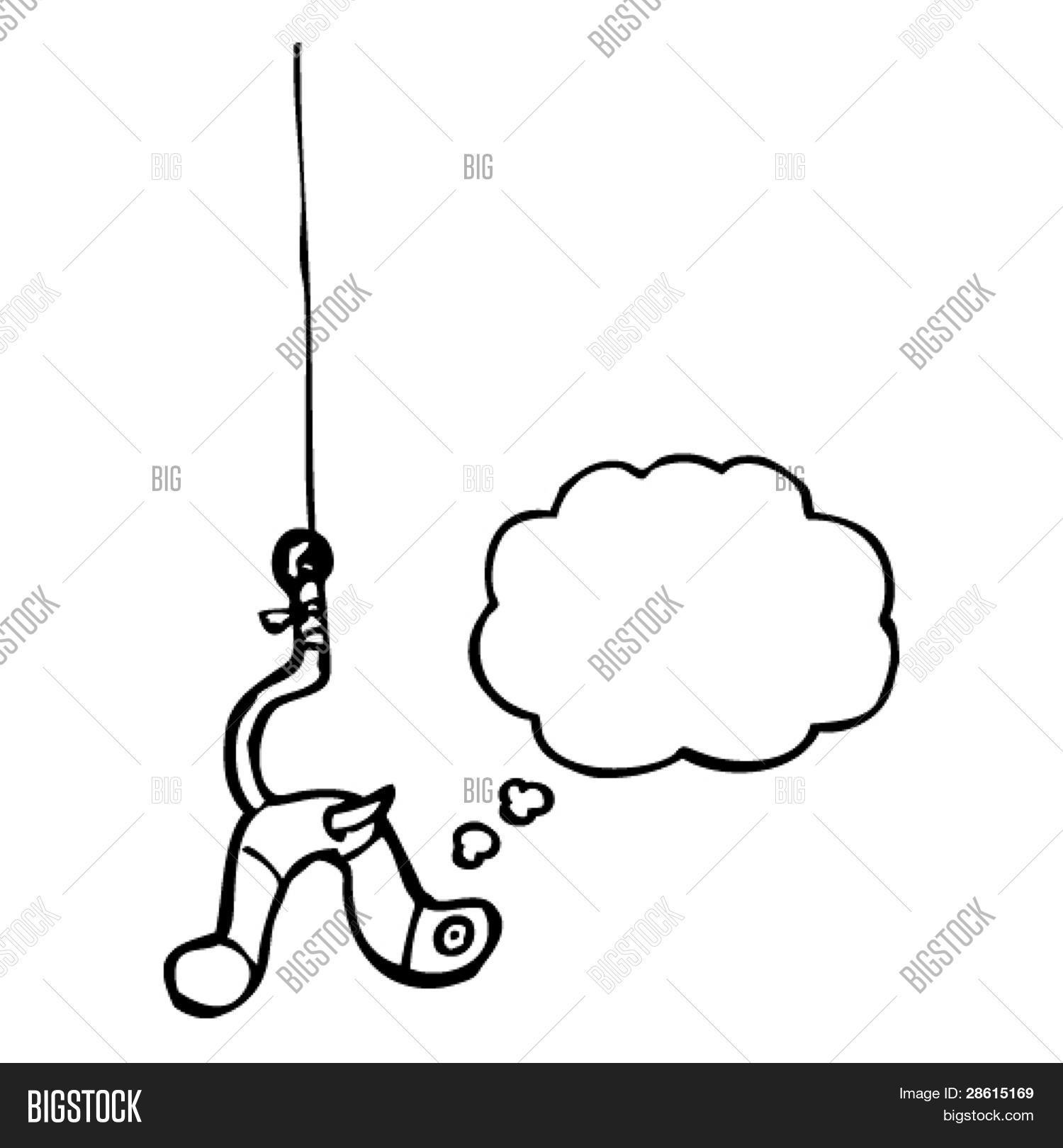 Worm On Fishing Hook Vector & Photo (Free Trial) | Bigstock