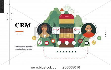 Technology 2 - Crm Customer Relationship Management - Modern Flat Vector Concept Digital Illustratio
