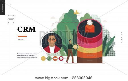 Technology 2 - Crm Customer Relationship Management - Modern Flat Vector Concept Digital Illustratio
