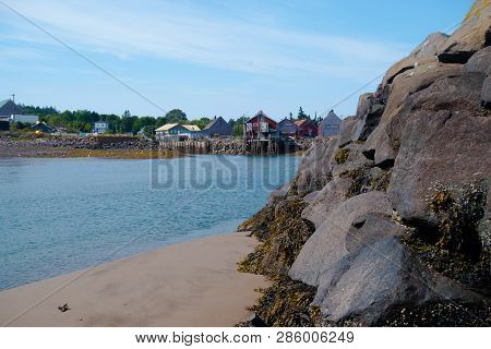 Fishing Sheds At Seal Cove Breakwater On Grand Manan