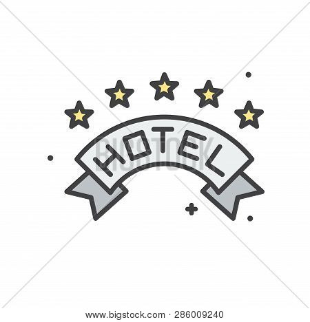 Hotel Line Icon On White Background For Graphic And Web Design, Modern Simple Vector Sign. Internet 