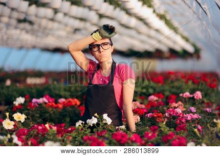 Woman Suffering Injuries While Working In Floral Greenhouse