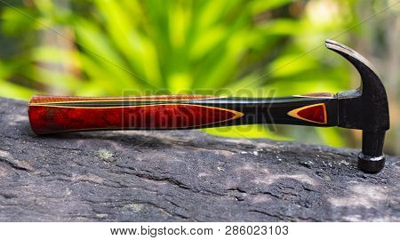 Traditional Curved Claw Hammer On White Background