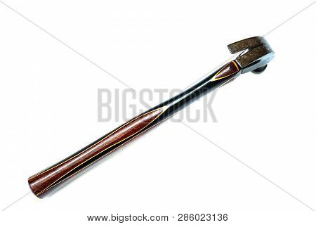 Traditional Curved Claw Hammer On White Background