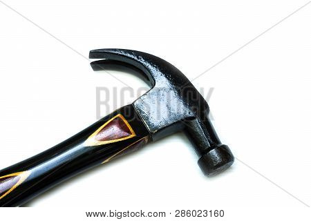 Traditional Curved Claw Hammer On White Background