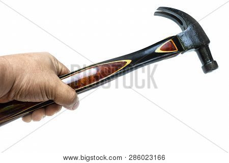 Traditional Curved Claw Hammer On White Background