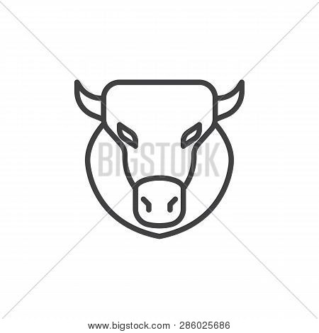 Bison Head Line Icon. Linear Style Sign For Mobile Concept And Web Design. Buffalo Animal Outline Ve