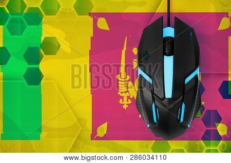 Sri Lanka Flag  And Computer Mouse. Concept Of Country Representing E-sports Team