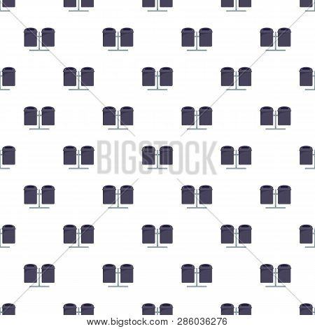 Double Trash Can Pattern Seamless Vector Repeat For Any Web Design